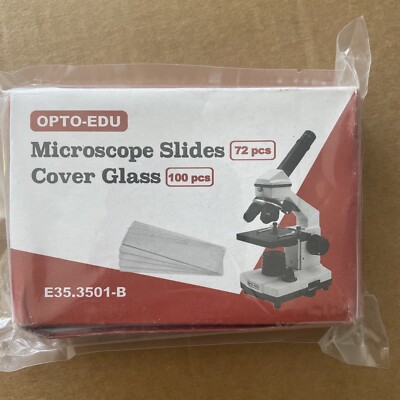 OPTO-EDU E35.3501 Blank Microscope Slides & 100-Pieces Square Cover Glass