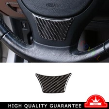 Steering Wheel Logo Emblem Ring Trim For Bmw 5 Series 2011-17 Vinyl Carbon Fiber