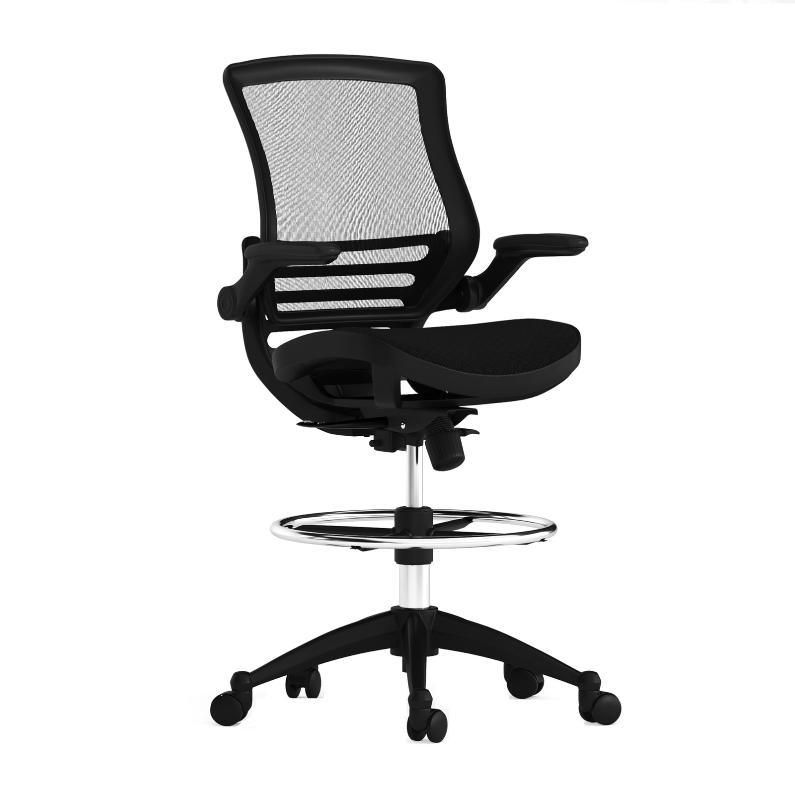 Flash Furniture Waylon Mid-Back Swivel Office Chair with Adjustable Foot Ring...