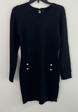 ETCYY NEW Black Mini Knit Sweater Dress Medium New