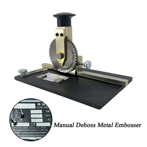 Manual Deboss Metal Label Embosser Dog Tag Stamping Printer Marking