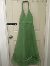 Davids Bridal Green Halter Dress Size 8