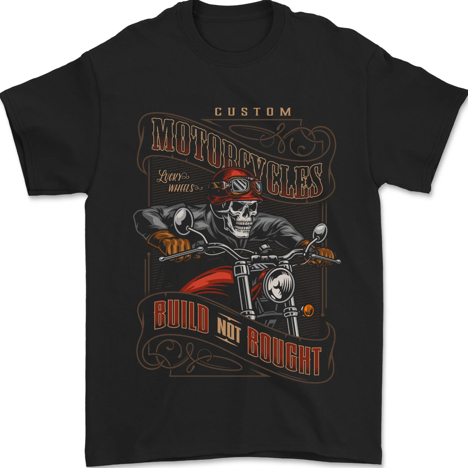 Built Not Bought Motorcycle Biker Motorbike Mens T-Shirt 100% Cotton