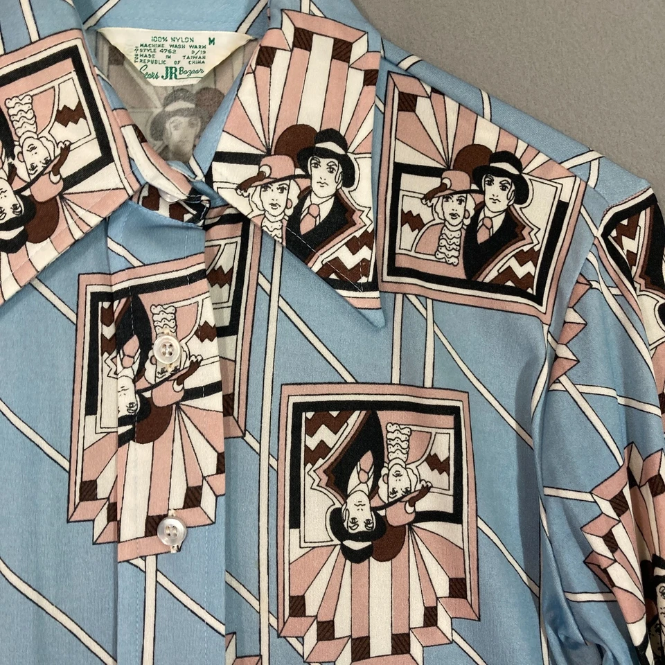 Camisa Top De Colección Para Mujer Mod Estampado Completo De Colección Años 60 70 S/M Art Deco Rugiente Años 20  Foto 2 de 4