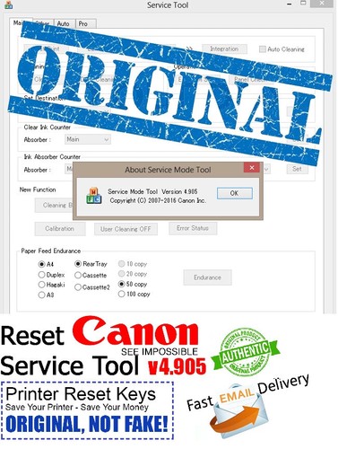 Reset Canon Service Tool v4905 work 100 