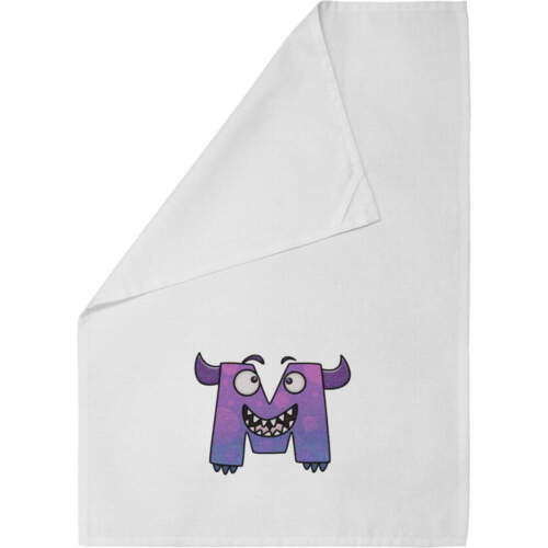 'Letter M Monster' Cotton Tea Towel / Dish Cloth (TW00021530) - Picture 1 of 2