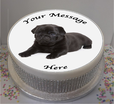 black pug cake
