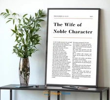Proverbs 31:10-31 NIV Bible Verse Wall Art Scripture Prints Christian Decor-PA86
