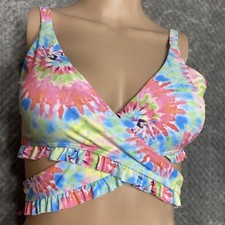 SHEKINI Swimsuit Top M Women's Criss Cross Bikini Push-up Halter Bandage Wrap