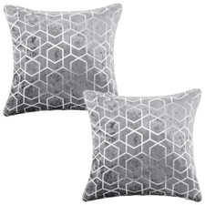 Bed Runner in Crushed Velvet with Silver Metallic Sparkle Geometric Design 