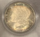1880 S Morgan Silver Dollar BU RAINBOW TONED Uncirculated Semi Pl