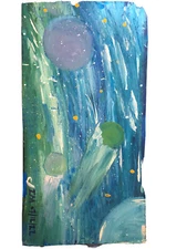 Cardboard Blue Galaxy Painting