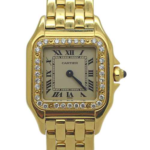 Panthère de CARTIER 18K Yellow Gold Diamonds 23mm Ladies Watch Small, with  Box | eBay