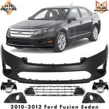Front Bumper Cover Paintable & Fog Lights Kit For 2010-2012 Ford Fusion