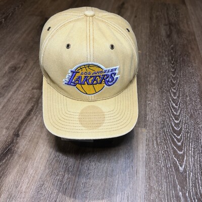 Mitchell Ness Los Angeles Lakers Snapback Hat Tan Khaki Brown Faded NBA  Patch