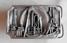 The Oil Industry Moves the World Siskiyou Pewter Belt Buckle Fits 1.75" Belt