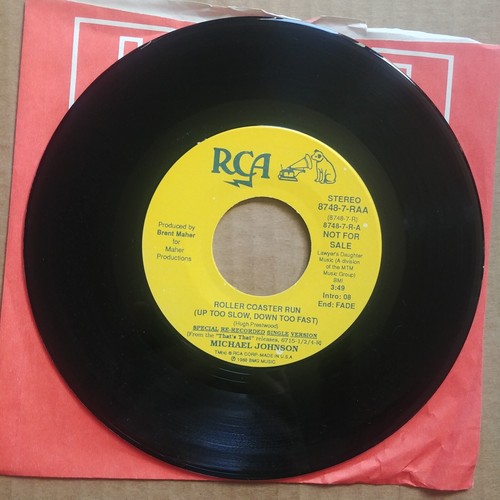 MICHAEL JOHNSON Roller Coaster Run DJ PROMO 45 7" COUNTRY RCA Record