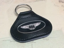 Bentley Émail Qualité Véritable Cuir Noir Porte Clé
