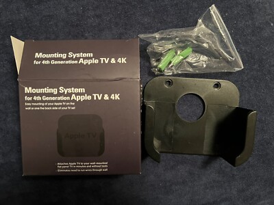 for Apple TV 4th Generation & 4K Mounting System Black Wall Mount Bracket