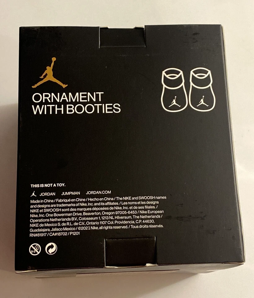 Jordan Ornamento Recién Nacido Con Botines Calcetines Negro Rojo Plata Nuevo Precintado Foto 2 de 4