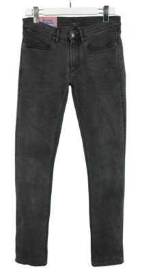 Acne Studios Max Used Blk Herrenjeans W30/L34 Gewaschen Schwarz Slim Fit