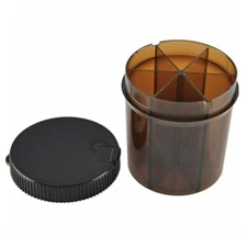 6 COMPARTMENT PILL VITAMIN DISPENSER MEDICINE ORGANIZER + FREE PILL CHOP GIFT !!