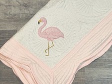 Baby Gift Crib Quilt For Nursery - Flamingo- 36 x45