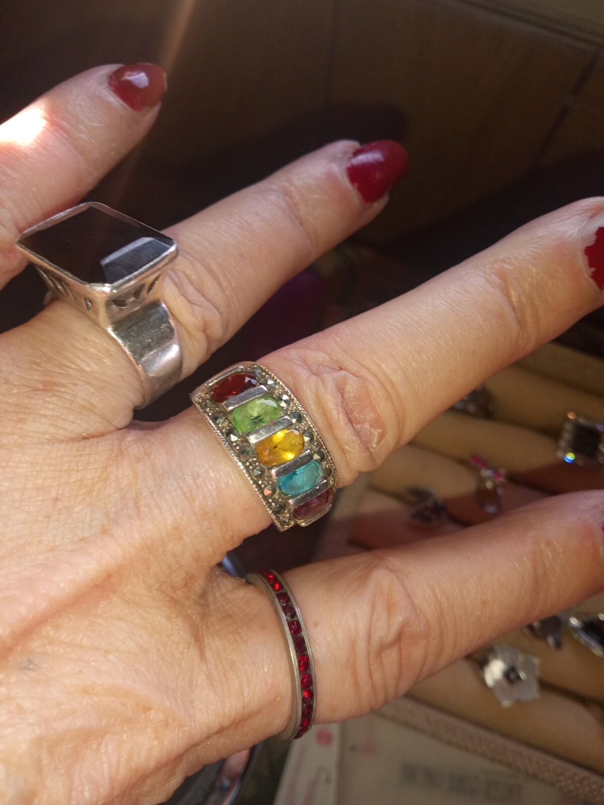 Sterling Silver Solid 925 Multi Colored Gemstone … - image 5