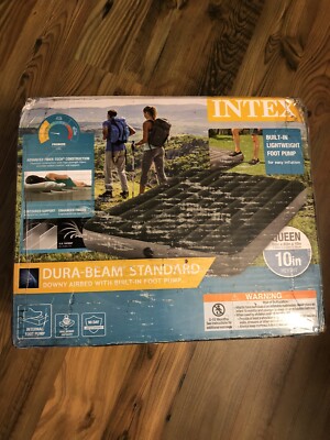 Intex 64763E Standard Dura Beam Downy Air Mattress Bed w/ Built In Pump, Queen