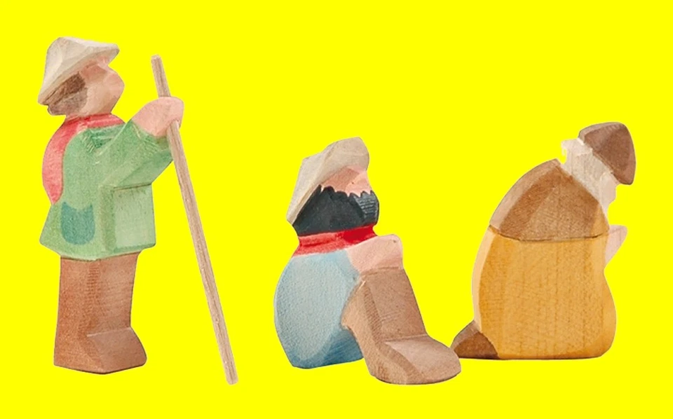 OSTHEIMER 66520 Hirtengruppe Serie MINI Höhe max 7,5cm + Holzkiste mit Holzwolle