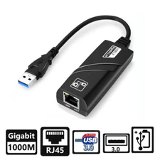USB 3.0 Gigabit Ethernet LAN RJ45 1000Mbps Network Adapter For Windows PC M ~