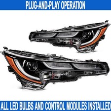 Pair Full Led Drl Headlight W Bulbs For Toyota Corolla Hybrid Le 2020 2021 2022