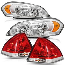 2006-2013 Chevy Impala Headlight and Tail Lights OE Style Pair Chrome Housing