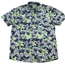 Quicksilver Men's Modern Hawaiian Button-up Shirt Large Floral Short Sleeve