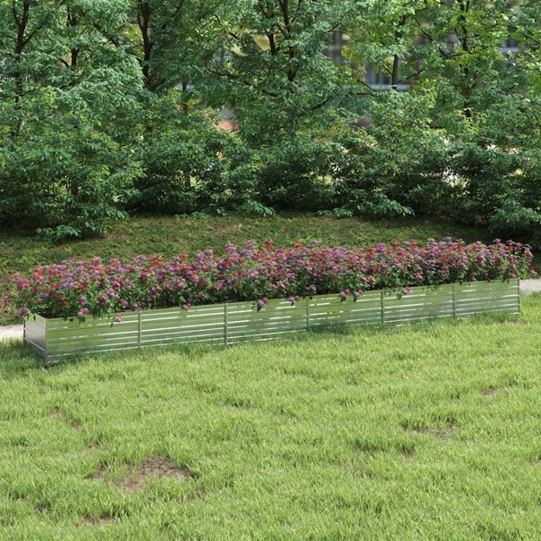 Garten-Hochbeet 600X80X45 Cm Verzinkter Stahl Silber-image
