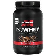 Muscletech IsoWhey, 100 Whey Protein Isolate, Chocolate, 2 lbs 9/2027 EXP FS