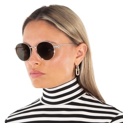 Cartier C de Cartier Grey Flash Round Unisex Sunglasses CT0249S 001 53
