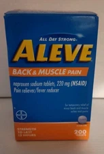 Aleve Back & Muscle Pain Reliever Tablets, Naproxen  220 mg, 200.Exp. 8/26 🔥