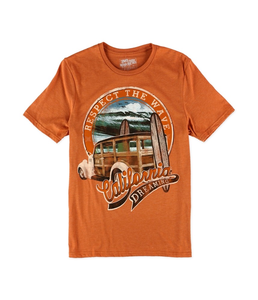 Мужская футболка с графическим принтом California Dreaming без границ, оранжевая, маленькая