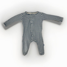 Magnetic Me  Simply  Footie Bodysuit 3-6 Months 12-16 lbs Blue  White Stripes