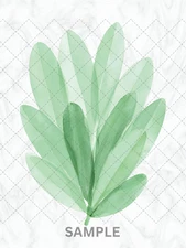 Botanical Sage Green Wall Art Printable – Watercolor Leaves Digital Download