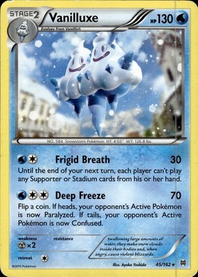 Pokemon TCG Card Vanilluxe Water XY - BREAKthrough BKT 45/162 2015