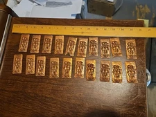 Lot Of 20 Rectangle Cherubs France Vintage 60s Brass Stampings Findings Jewelry 