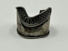 Wide925 Sterling Silver Taxco Cuff Ring Tribal Scroll Oxidized Vintage 22mm