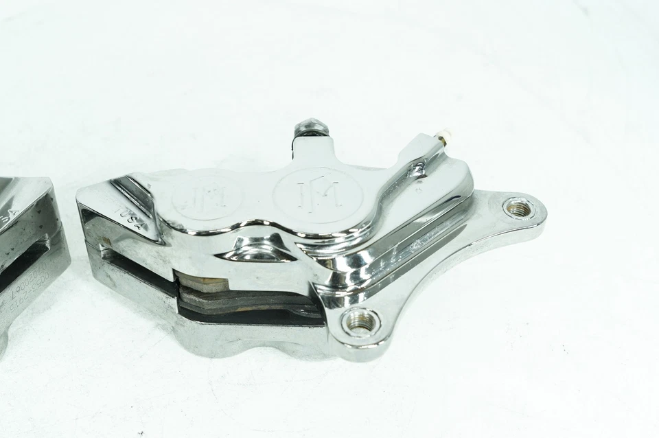 1999 Harley Touring Road King Front Left Right Brake Calipers Chrome PEELING - Image 2 of 4