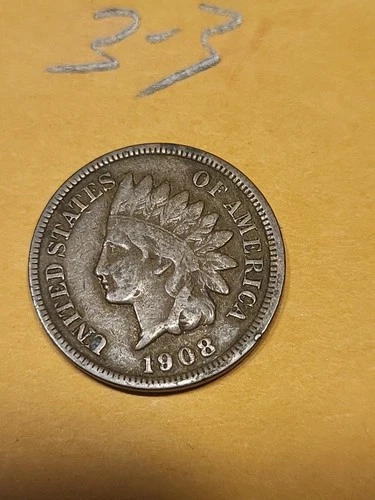 1908 S Indian Head Cent VG Lot3-3