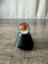Vintage Marble 25mm .98" Cat Eye Shooter Red-Orange 4 Vane Clear Glass
