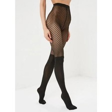 NWT WOLFORD Galata Tights Boot Effect Size Large Fishnet