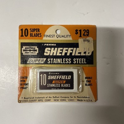 10 Pack Perma Sheffield Super Stainless Steel Razor Blades