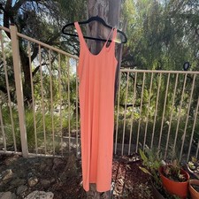 Bardot Women's Medium Coral Bodycon Midi Vacation Dress